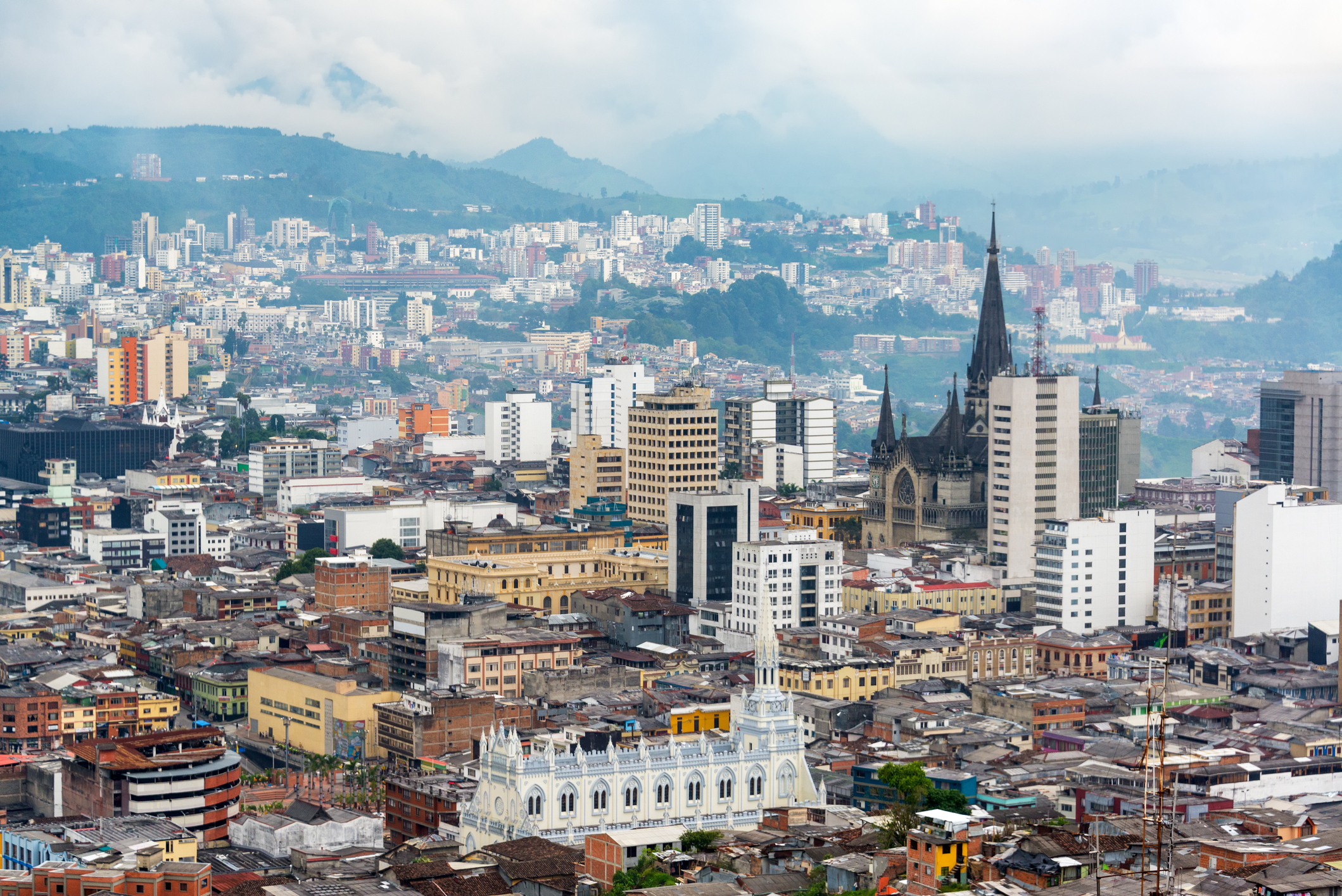 Manizales Downtown and Cathedral
